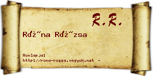 Róna Rózsa névjegykártya