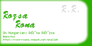 rozsa rona business card